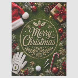 Papel De Seda Golfe tema de Natal em grama verde