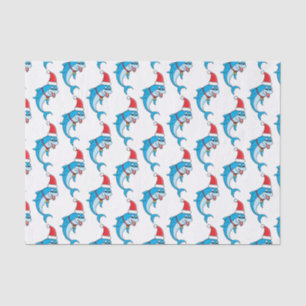 Papel De Seda Golfinho bonito com desenho animado de Papai Noel