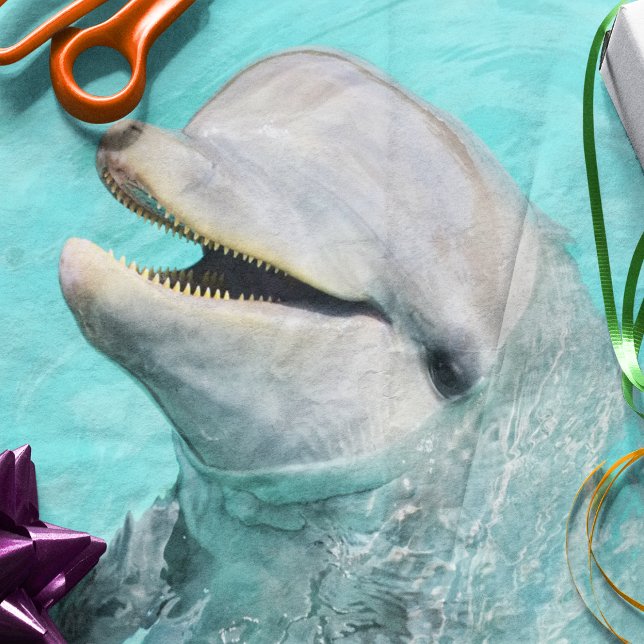 Papel De Seda Golfinho Feliz Sorridente (Ocean-inspired tissue paper for gifts, scrapbooking, and creative decoupage projects.






)