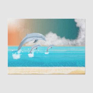 Papel De Seda golfinho saltando no oceano