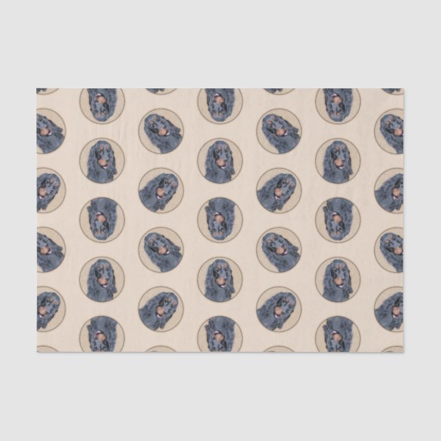 Papel De Seda Gordon Setter Pintando a Arte Original de Cachorro (Frente )
