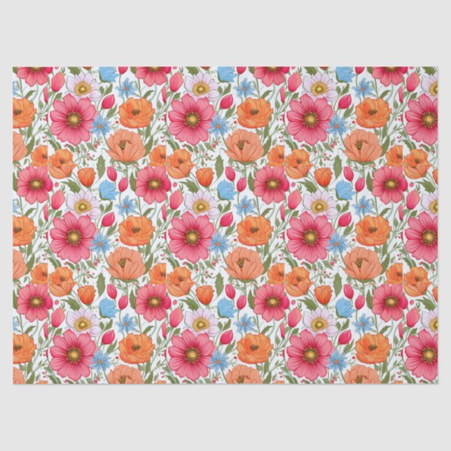 Papel De Seda Gorgeous floral tissue paper (Frente )