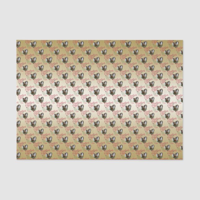 Papel De Seda GOTA | O Natal Deseja O Bebê Goat Kisses Nubian (Frente )