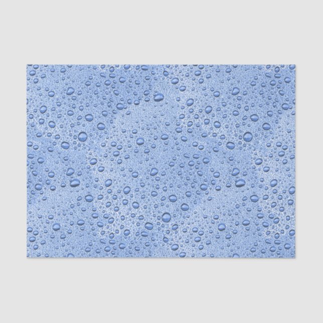 Papel De Seda Gotas de água azul (Frente )