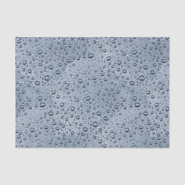Papel De Seda Gotas de água de cinza de Gunmetal (Frente )
