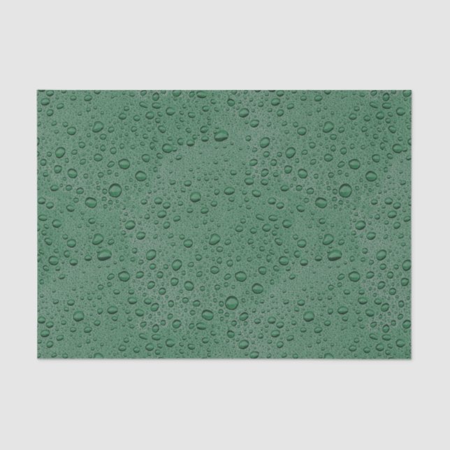 Papel De Seda Gotas de água verde (Frente )