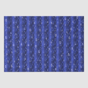 Papel De Seda Gotas de chuva em metal azul