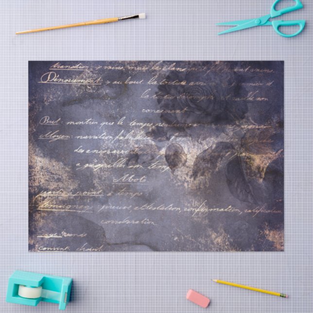 Papel De Seda Gothic Grunge Indigo  (Arte )