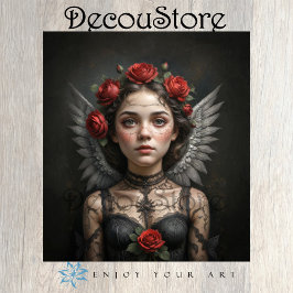 Papel De Seda Gothic Rose Angel Decoupage