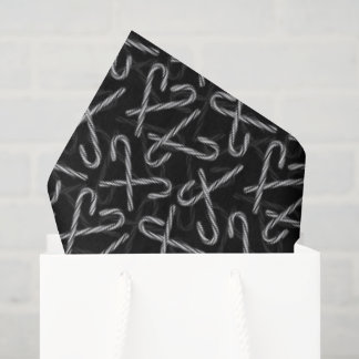 Papel De Seda Gothmas Black and White Candy Cane Pattern