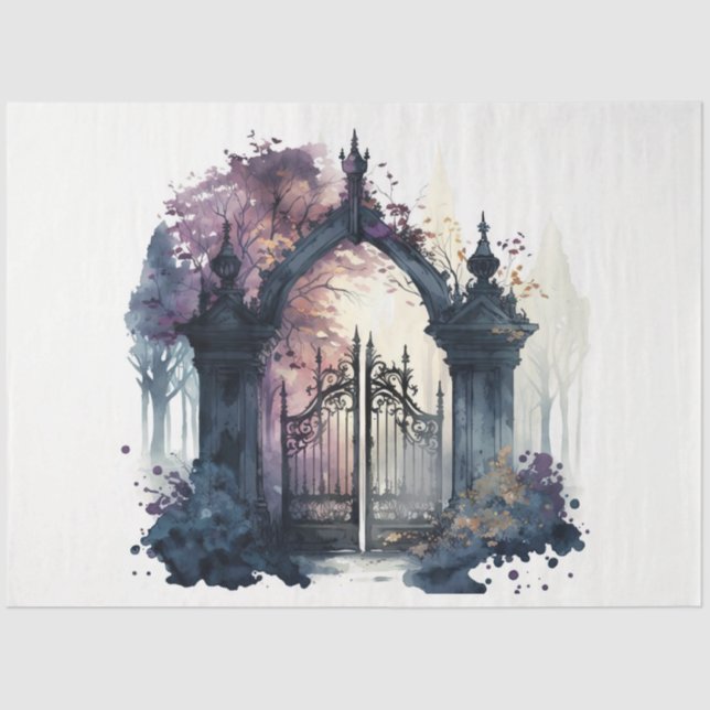 Papel De Seda Gótica Cemetery Gate Series Design 9 (Frente )