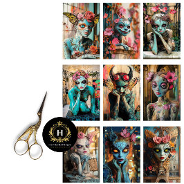 Papel De Seda Gótico Caprichoso Paris Gargoyle Decoupage 