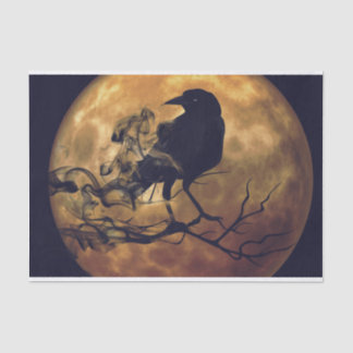 Papel De Seda Gótico Crow Orange Moon Decoupage