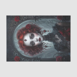 Papel De Seda Gótico de Halloween Red Vamp Queen