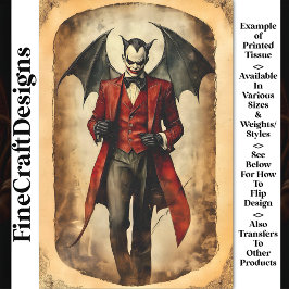 Papel De Seda Gótico Diabo Vampiro Sinister Makeup BB3 Decoupage