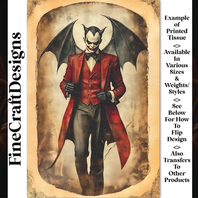 Papel De Seda Gótico Diabo Vampiro Sinister Makeup BB3 Decoupage (Criador carregado)