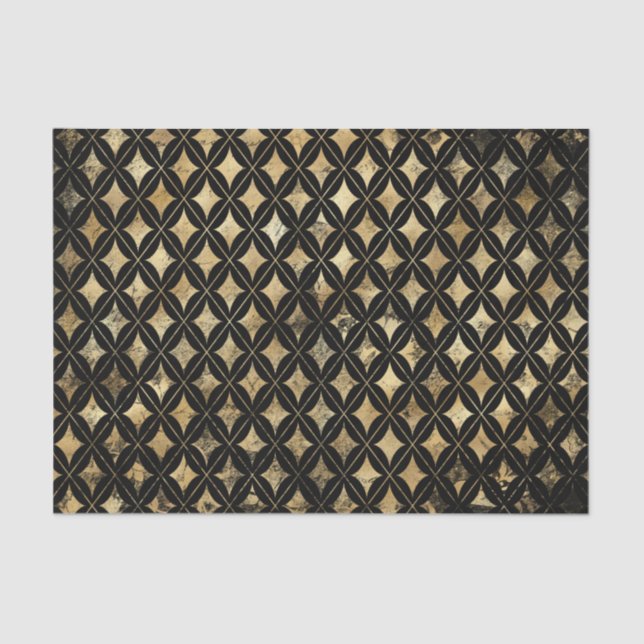 Papel De Seda Gótico Dourado Diamante Vintage (Frente )