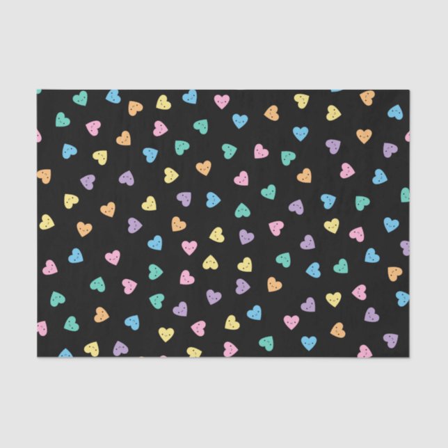 Papel De Seda Gótico Kawaii Pastel Candy Hearts (Frente )