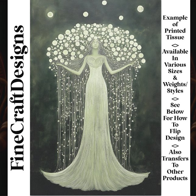 Papel De Seda Graceful Mulher, Palhaço Verde Floral V6 (Criador carregado)