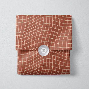 Papel De Seda Grade Distorcida Moderna Geométrico Fluido Minim