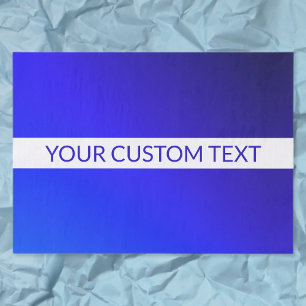 Papel De Seda Gradiente Azul e Texto Editável na Faixa Branca