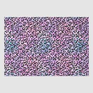 Papel De Seda Gradiente Iridescente de Arco-Íris e Manchas de Le