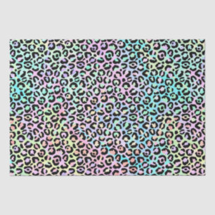 Papel De Seda Gradiente Íris e Manchas de Leopardo