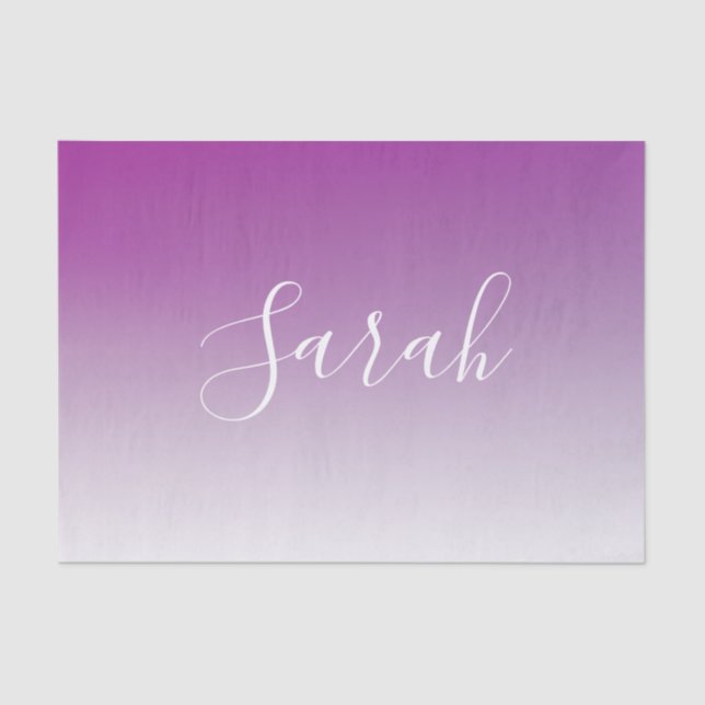 Papel De Seda Gradiente Simples Moderno Mínimo de Ombre Roxo (Frente )
