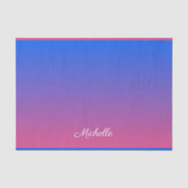 Papel De Seda Gradiente verde-azul e cor-de-rosa personalizado