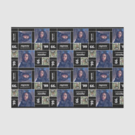 Papel De Seda Graduação de Fotos Quadrada Ano Preto