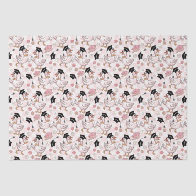 Papel De Seda Graduação de Ganso Funny Groovy Floral (Frente )