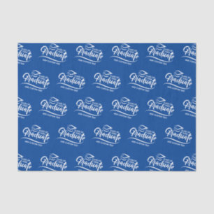 Papel De Seda Graduação feita sob encomenda branca azul do ano