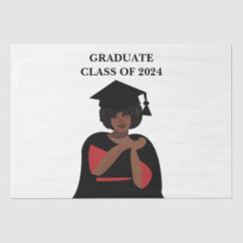 Papel De Seda Graduação Personalizada de Mulher Sorridente