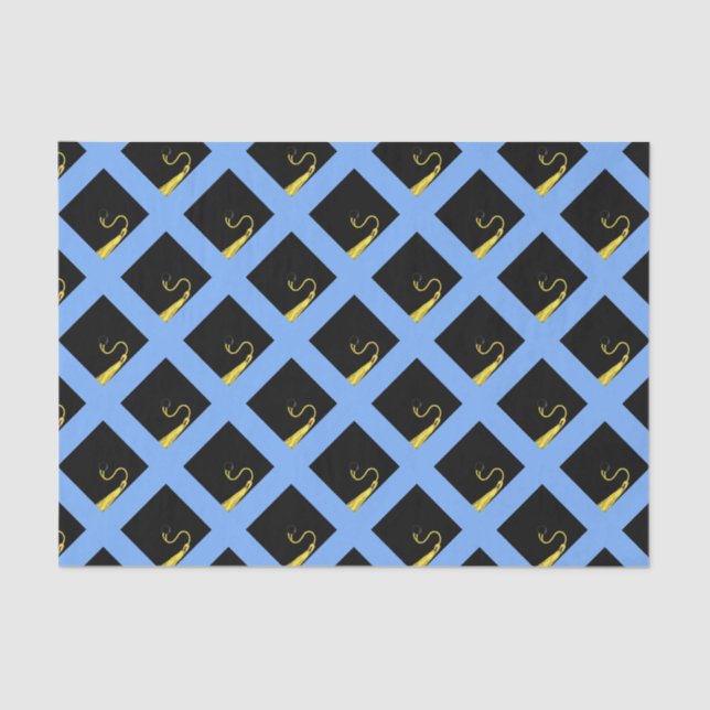 Papel De Seda Graduação Presente Azul Claro (Frente )