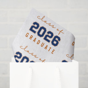 Papel De Seda Graduado da Turma de 2026 Minimalista Moderno e Ou