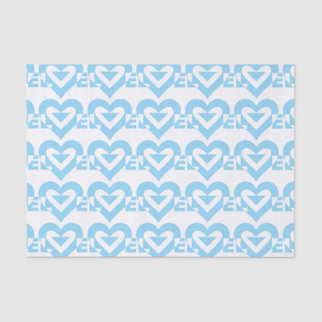 Papel De Seda Gráfico de Amor legal, Azul (Frente )