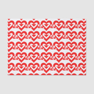 Papel De Seda Gráfico de Amor legal, Vermelho