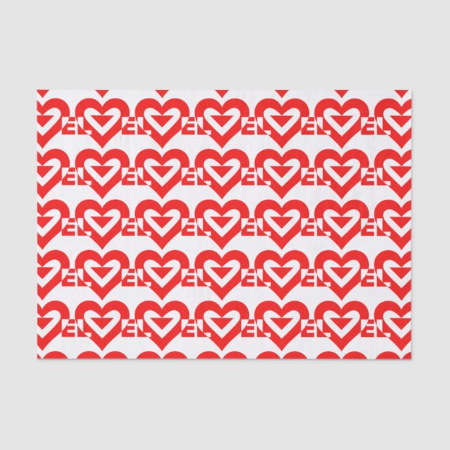 Papel De Seda Gráfico de Amor legal, Vermelho (Frente )