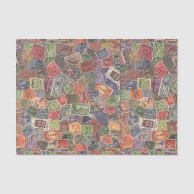 Papel De Seda Gráfico de Carimbos Antigos (Frente )