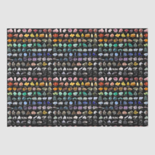 Papel De Seda Gráfico de Coleção de Cristais do Rainbow Rocks