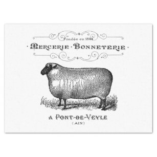 Papel De Seda Gráfico francês dos carneiros do vintage