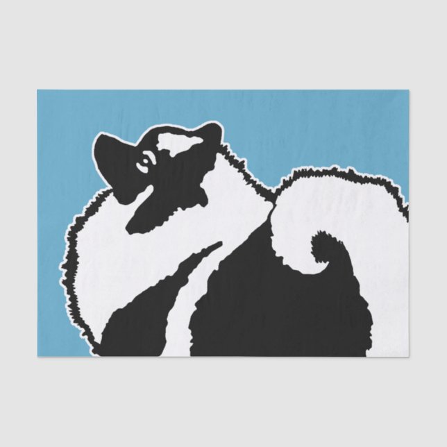 Papel De Seda Gráficos Keeshond - Arte de Cachorro Original (Frente )