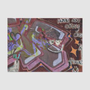 Papel De Seda Grafite Marrom Rosa Arte Urbana Grunge Rua Parede