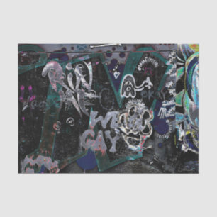 Papel De Seda Grafite Preto Branco Arte Urbana de Rua Grunge Par