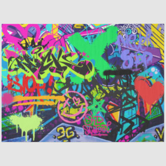 Papel De Seda Grafite Wall Urban Vibrant Decoupage Paper