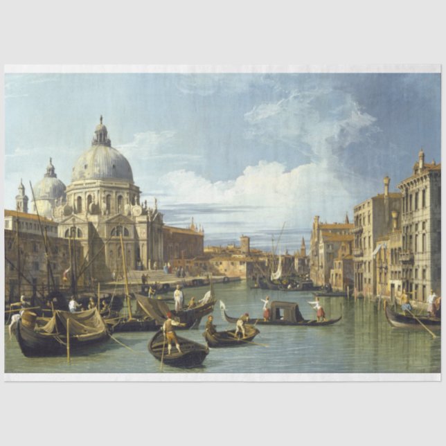 Papel De Seda Grande Canal de Veneza - Tecido (Frente )