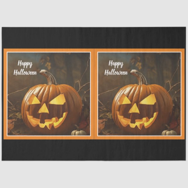 Papel De Seda Grande Coleção de Halloween de Pumpkin (Frente )