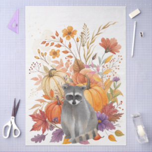 Papel De Seda Grande Cores Aquáticas Queda Flores Selvagens