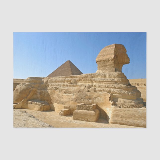 Papel De Seda Grande Esfinge de Gizé com pirâmide de Khafre - Eg (Frente )