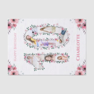 Papel De Seda Grande Flor Rosa Cor-de-Rosa do 10º aniversário